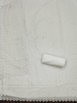 embroidered sequinned unstitched dress material 3