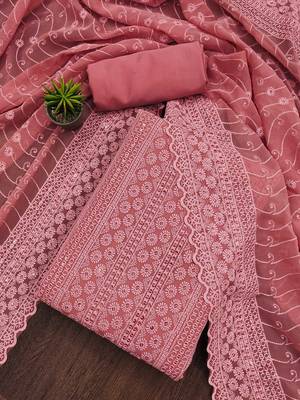 sequin embroidered unstitched dress material 1