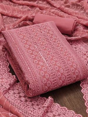 sequin embroidered unstitched dress material 2