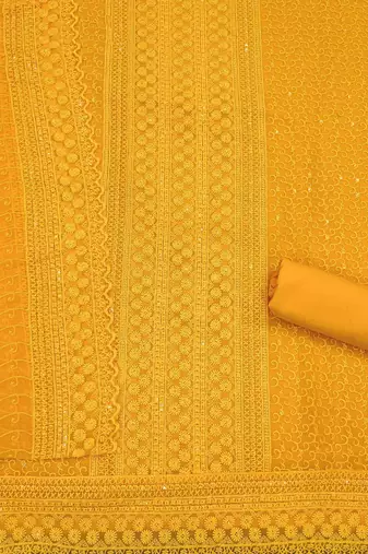 sequin embroidered unstitched dress material