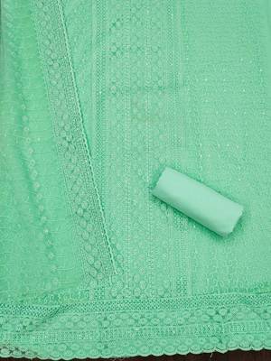 embroidered sequinned unstitched dress material 3