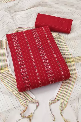 ethnic motifs printed unstitched dress material