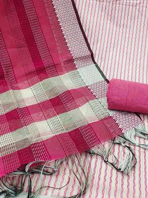 woven design striped unstitched dress material 4