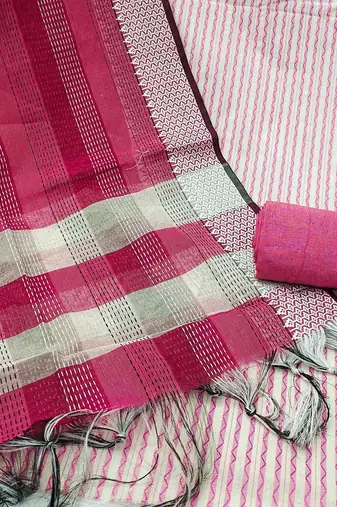 woven design striped unstitched dress material