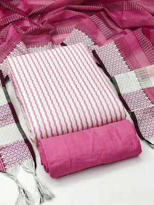 woven design striped unstitched dress material 5