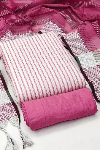 woven design striped unstitched dress material