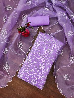 embroidered organza unstitched dress material 2