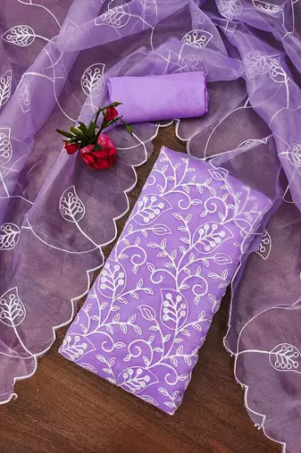 embroidered organza unstitched dress material