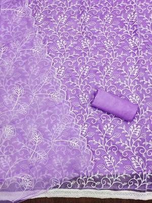 embroidered organza unstitched dress material 3
