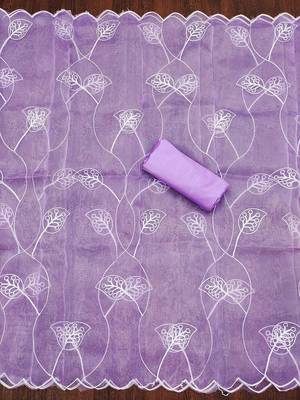embroidered organza unstitched dress material 4