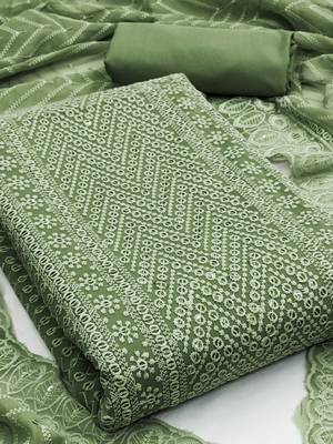 floral embroidered unstitched dress material 3