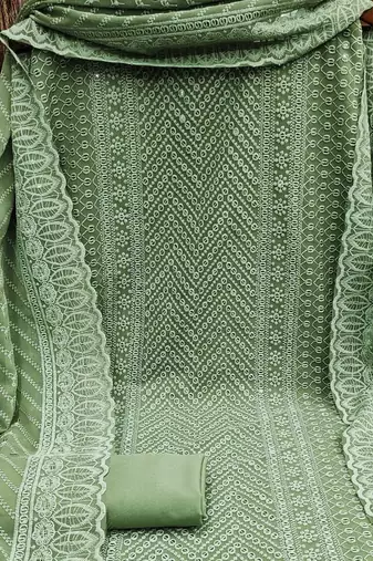 floral embroidered unstitched dress material