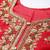 red & gold-toned embroidered unstitched dress material