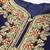 navy blue & gold-toned embroidered unstitched dress material