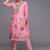 pink & red embroidered unstitched dress material