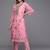 pink & red embroidered unstitched dress material
