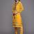 yellow & red embroidered unstitched dress material