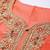 peach-coloured & gold-toned embroidered unstitched dress material