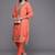 peach-coloured & gold-toned embroidered unstitched dress material