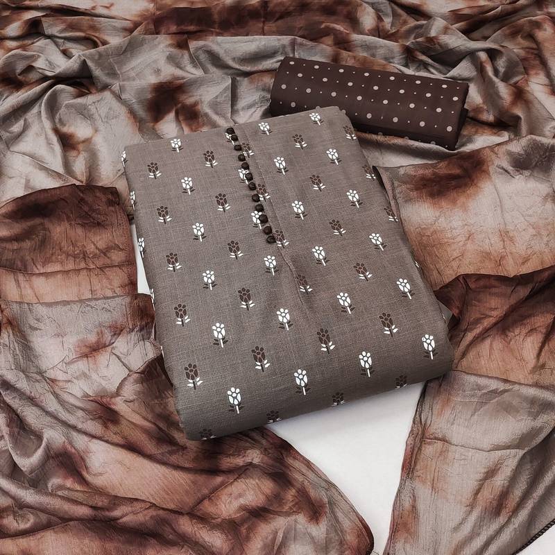floral printed unstitched dress material