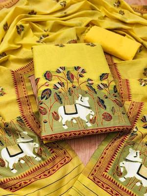 embroidered cotton unstitched dress material 2