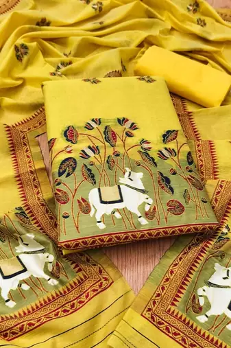 embroidered cotton unstitched dress material