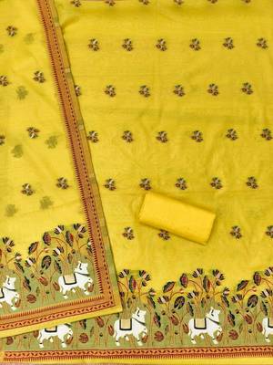 embroidered cotton unstitched dress material 3