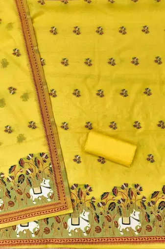 embroidered cotton unstitched dress material