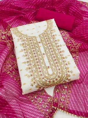 embroidered zari unstitched dress material 2