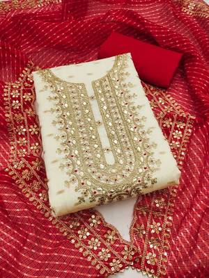 women embroidered unstitched dress material 1