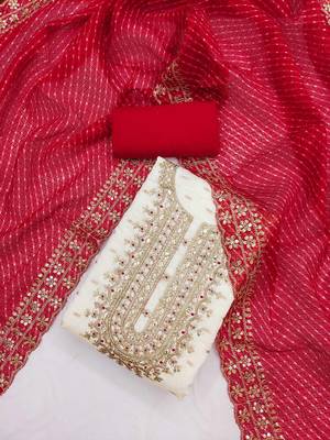 women embroidered unstitched dress material 2