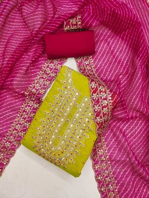 women embroidered unstitched dress material 1