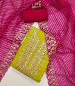 women embroidered unstitched dress material