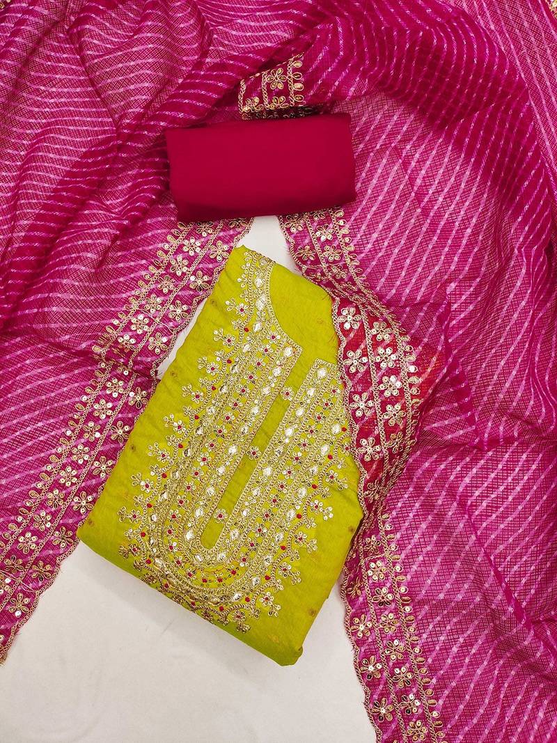 women embroidered unstitched dress material