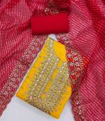 women embroidered unstitched dress material