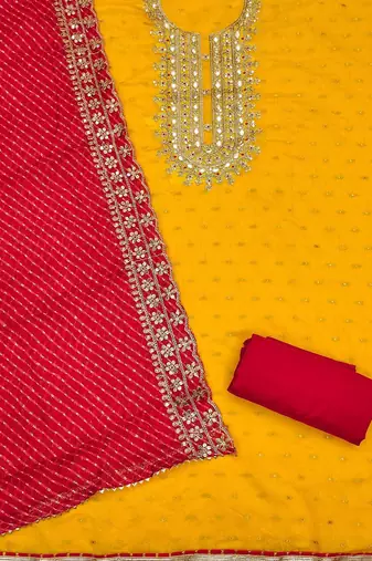 women embroidered unstitched dress material