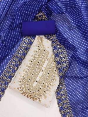 embroidered zari unstitched dress material 2