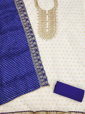embroidered zari unstitched dress material 3