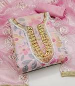 floral printed beads and stones unstitched dress material