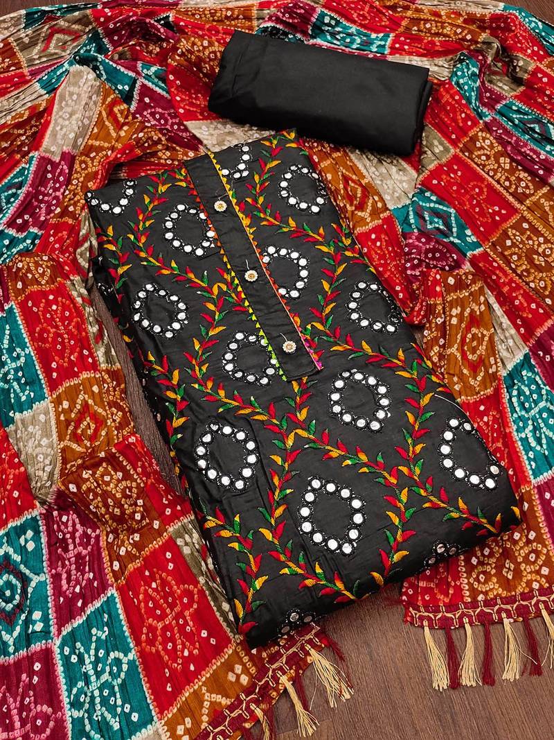 embroidered cotton unstitched dress material