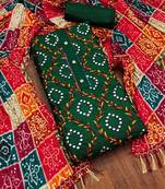 ethnic motifs embroidered cotton unstitched dress material