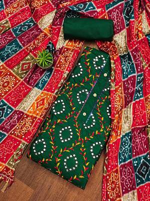 ethnic motifs embroidered cotton unstitched dress material 2