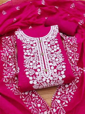 ethnic motifs embroidered unstitched dress material 1