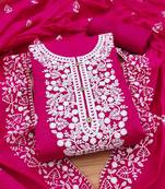 ethnic motifs embroidered unstitched dress material