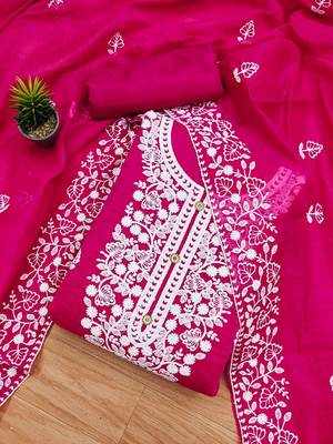 ethnic motifs embroidered unstitched dress material 2