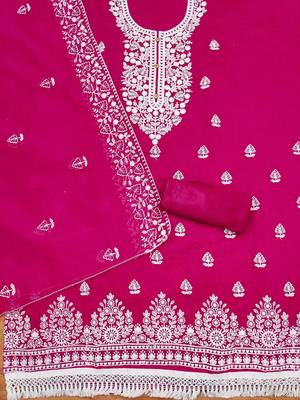 ethnic motifs embroidered unstitched dress material 3