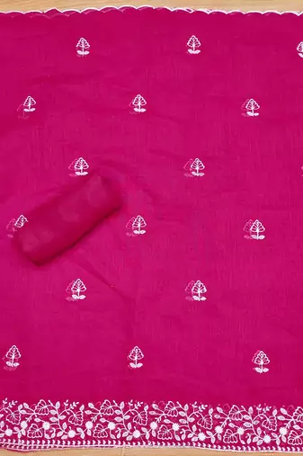 ethnic motifs embroidered unstitched dress material
