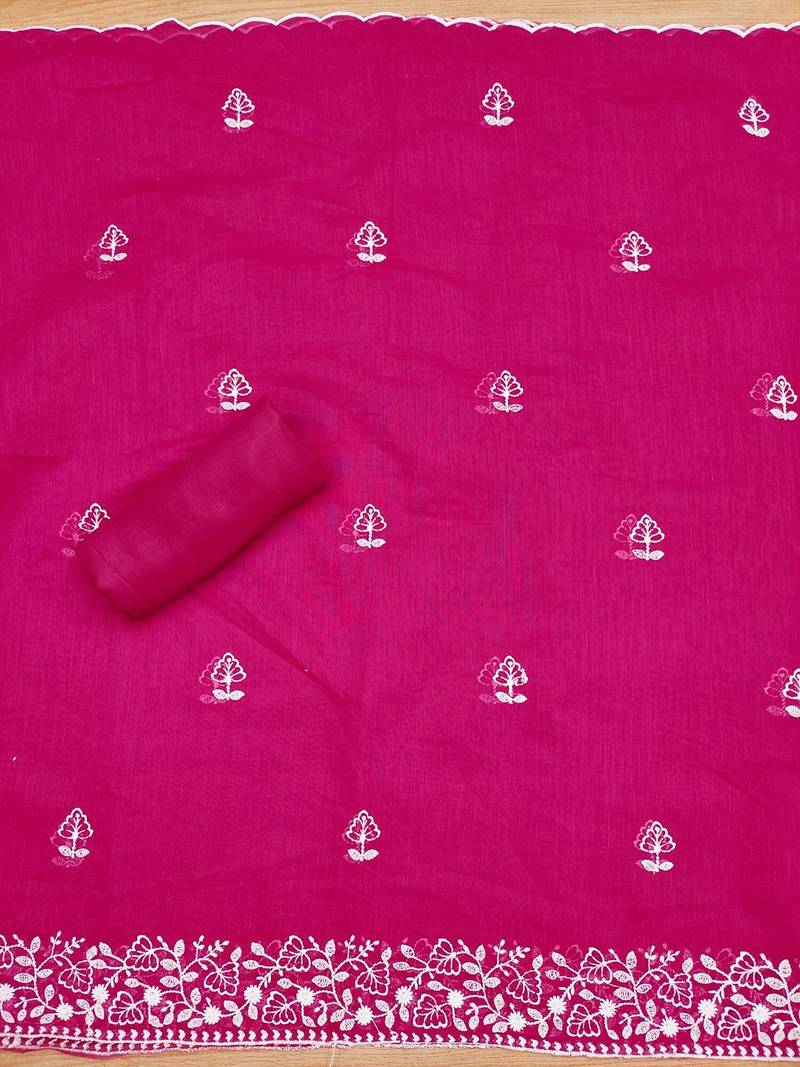 ethnic motifs embroidered unstitched dress material