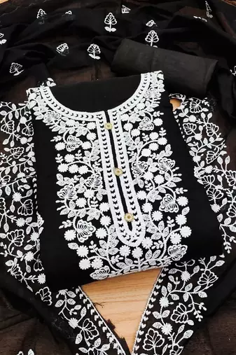 ethnic motifs embroidered unstitched dress material