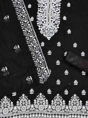 ethnic motifs embroidered unstitched dress material 3